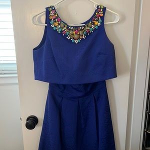 Anthropologie two piece royal blue dress